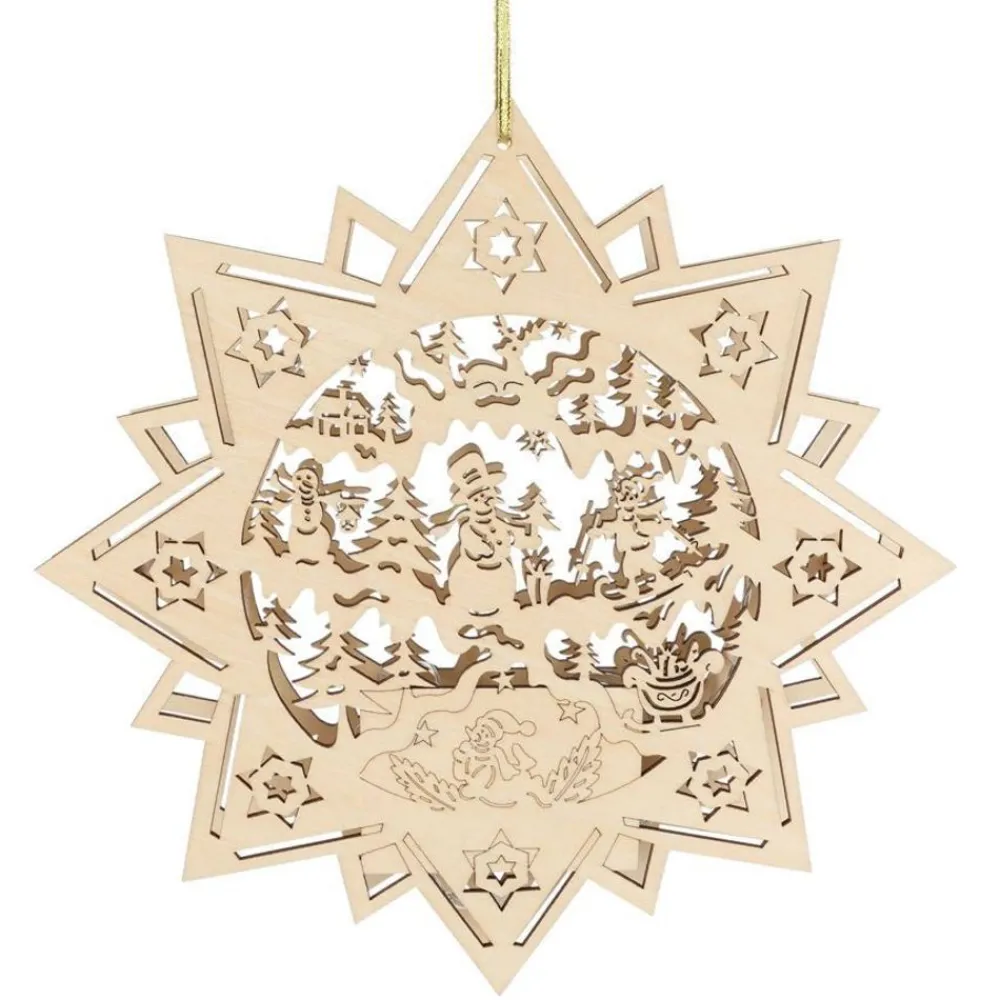 New Home Christmas Weihnachts-Holzstern 30Cm Mit 10 Leds New