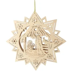 New Home Christmas Weihnachts-Holzstern 30Cm Mit 10 Leds New
