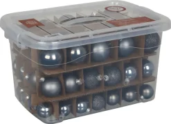 New Home Christmas Weihnachtskugel-Set Aus Glas 72-Teilig Grau Outlet