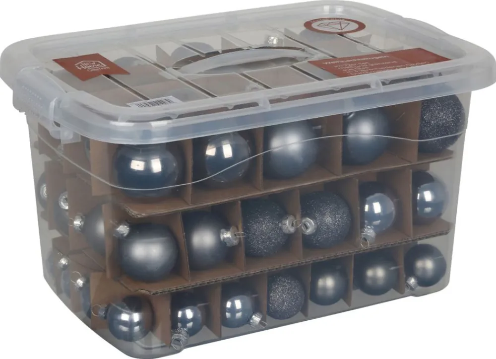 New Home Christmas Weihnachtskugel-Set Aus Glas 72-Teilig Grau Outlet