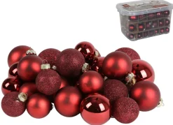 New Home Christmas Weihnachtskugel-Set Aus Glas 72-Teilig Burgund/Rot Sale