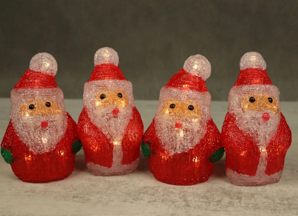 New Home Christmas Weihnachtsmanner-Lichterkette Aus Acryl Mit Timer 40 Leds Warmweis Online
