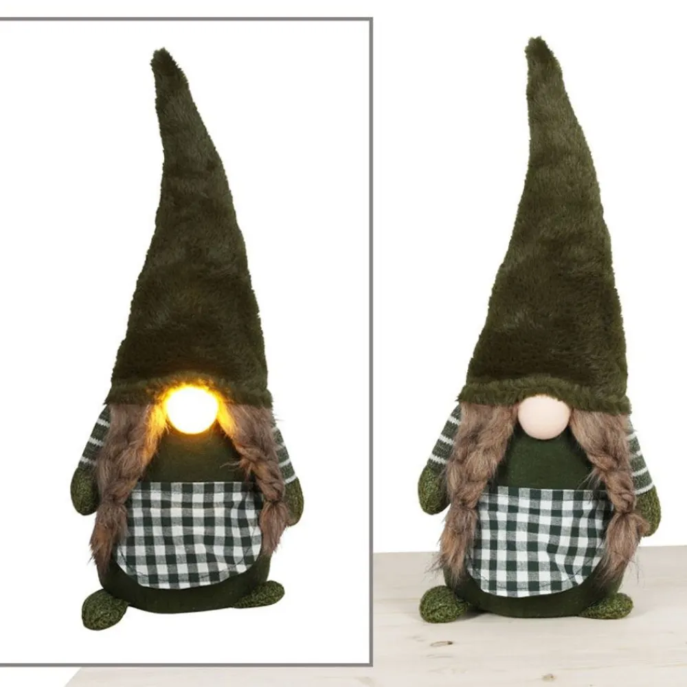 Pseudohersteller Weihnachts-Wichtel-Frau Mit Leuchtender Led-Nase 56Cm Grun Online
