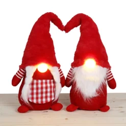 Pseudohersteller Weihnachts-Wichtel-Frau Mit Leuchtender Led-Nase 56Cm Rot Best