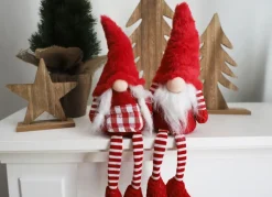 New Home Christmas Weihnachtswichtel Kantenhocker Mit Led-Nase 13X40X20Cm Rot Hot