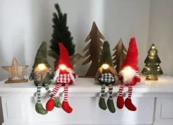 New Home Christmas Weihnachtswichtel Kantenhocker Mit Led-Nase 13X40X20Cm