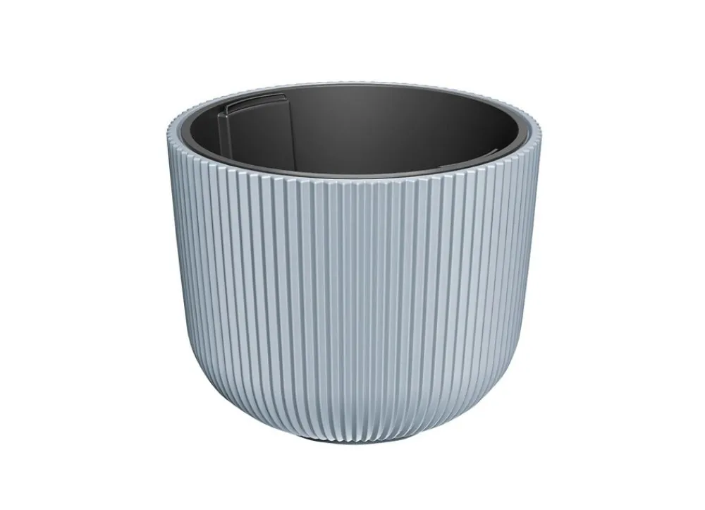 Prosperplast Xxl Blumentopf Milly Bauchig Rillendesign Mit Einsatz 47Cm Steingrau New